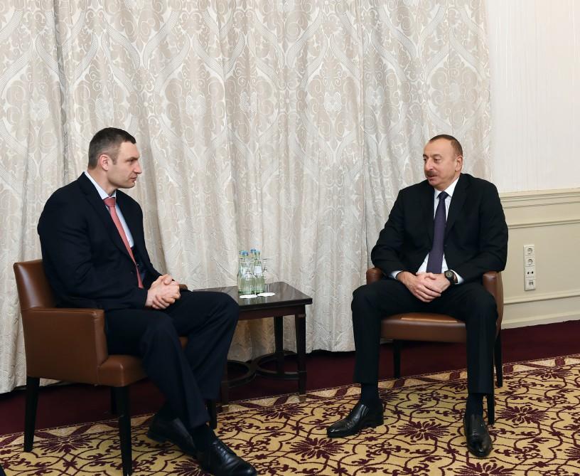 Azərbaycan Prezidenti Münxendə Kiyev şəhərinin meri ilə görüşüb (FOTO) (YENİLƏNİB)