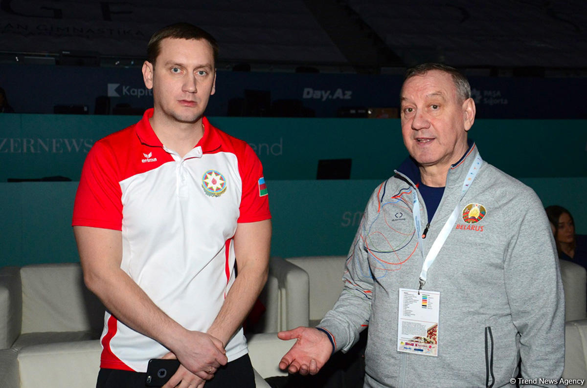 Bakıda batut gimnastikası üzrə Dünya Kuboku iştirakçılarının podium məşqləri başlayıb (FOTO)