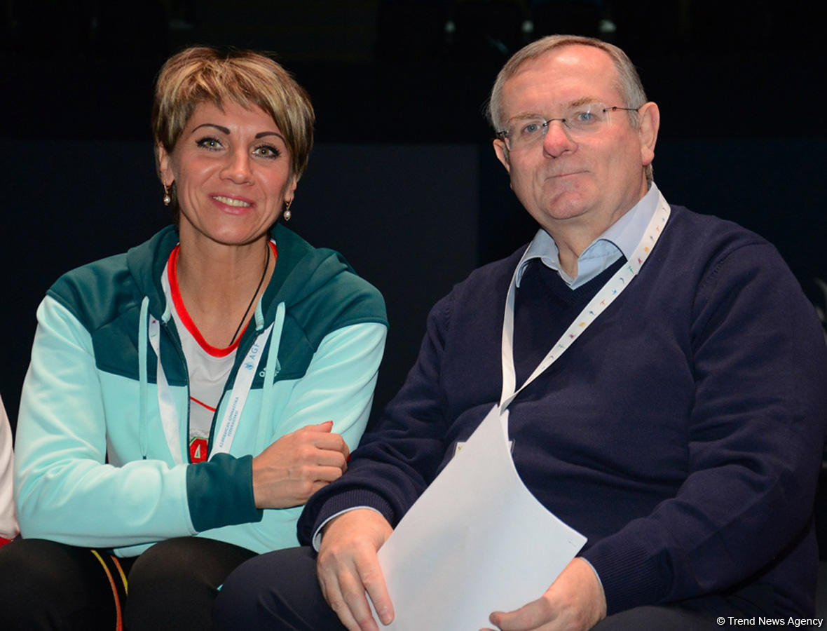 Bakıda batut gimnastikası üzrə Dünya Kuboku iştirakçılarının podium məşqləri başlayıb (FOTO)