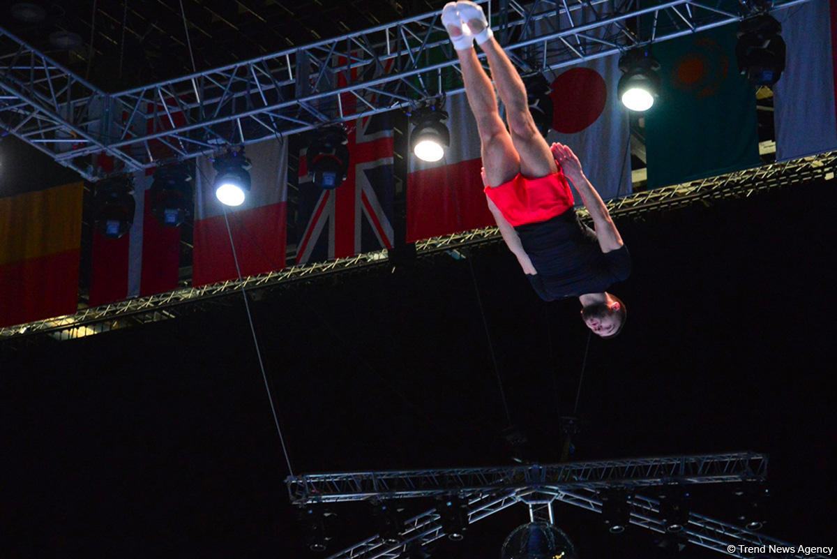 Bakıda batut gimnastikası üzrə Dünya Kuboku iştirakçılarının podium məşqləri başlayıb (FOTO)