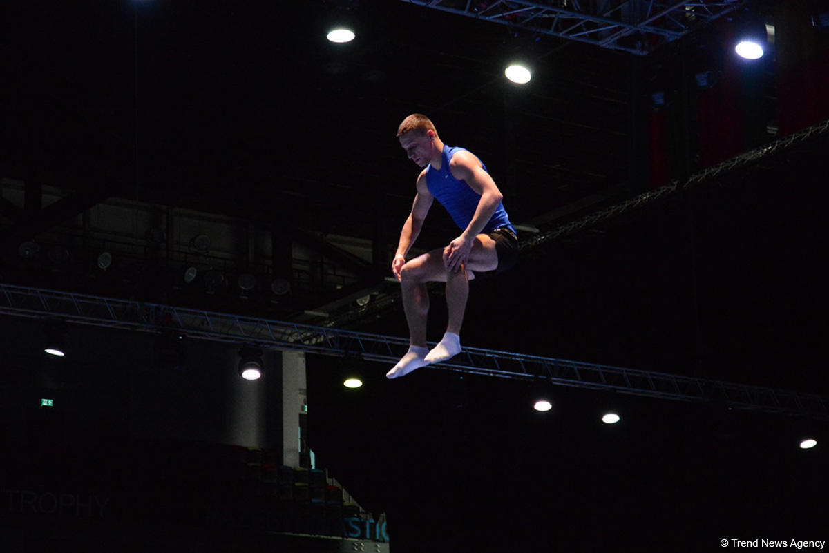 Bakıda batut gimnastikası üzrə Dünya Kuboku iştirakçılarının podium məşqləri başlayıb (FOTO)