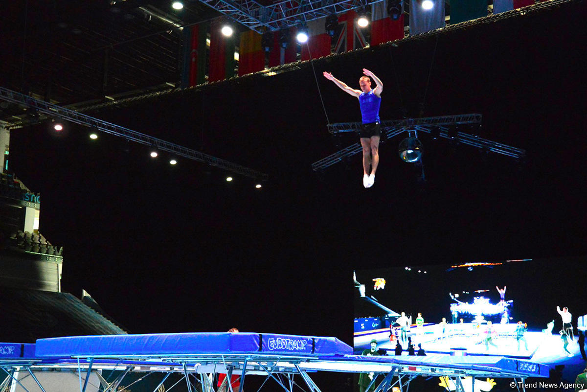 Bakıda batut gimnastikası üzrə Dünya Kuboku iştirakçılarının podium məşqləri başlayıb (FOTO)