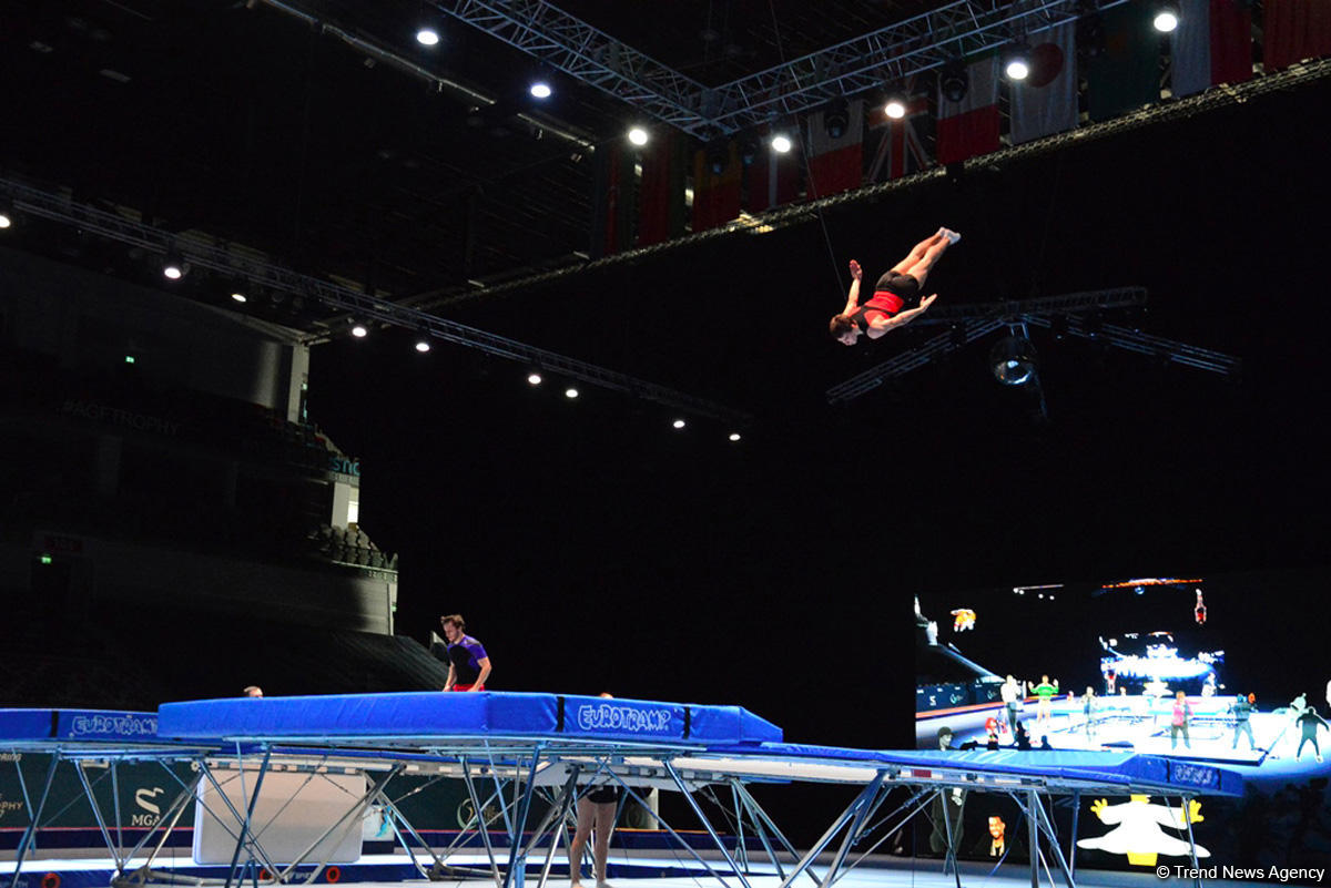Bakıda batut gimnastikası üzrə Dünya Kuboku iştirakçılarının podium məşqləri başlayıb (FOTO)