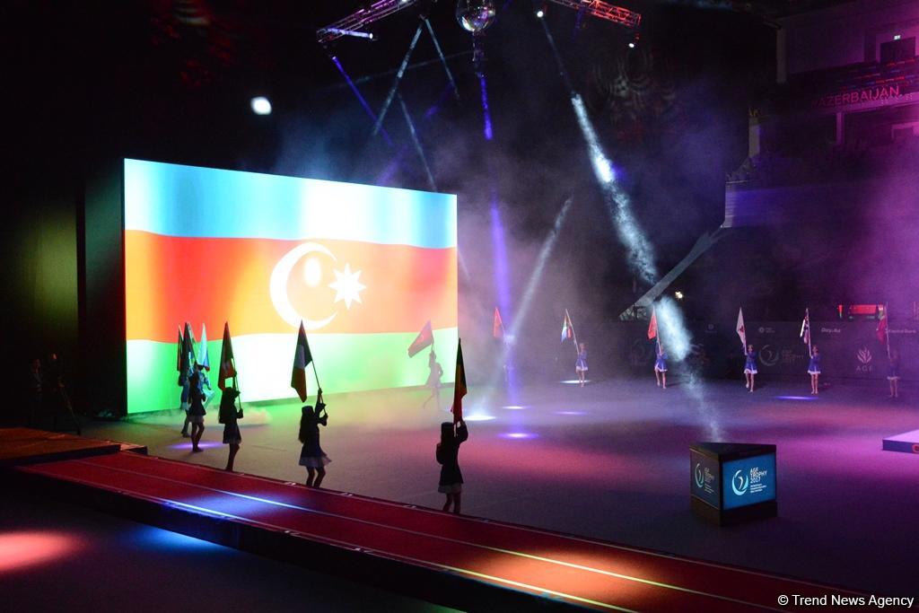 Batut gimnastikası və tamblinq üzrə Dünya kubokunun açılış mərasimi keçirilib (FOTO)