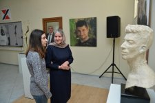 Aprel şəhidi olan heykəltəraşın sərgisinin açılışı olub (FOTO)