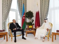 Azərbaycan Prezidentinin və Qətər Dövlətinin Əmirinin təkbətək görüşü olub (FOTO) (YENİLƏNİB)