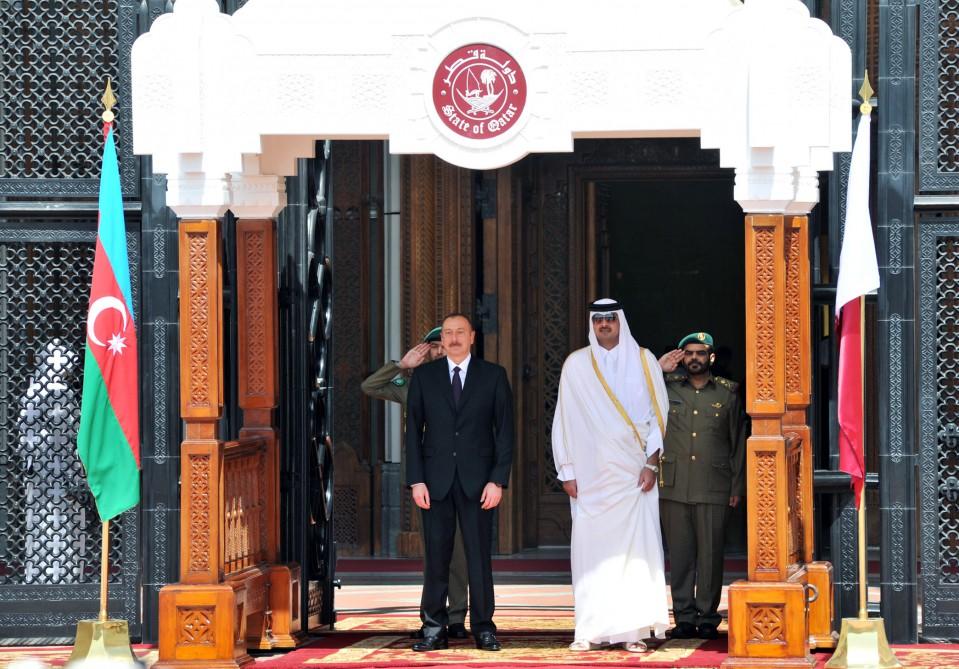 Prezident İlham Əliyevin Qətərdə rəsmi qarşılanma mərasimi olub (FOTO) (YENİLƏNİB)