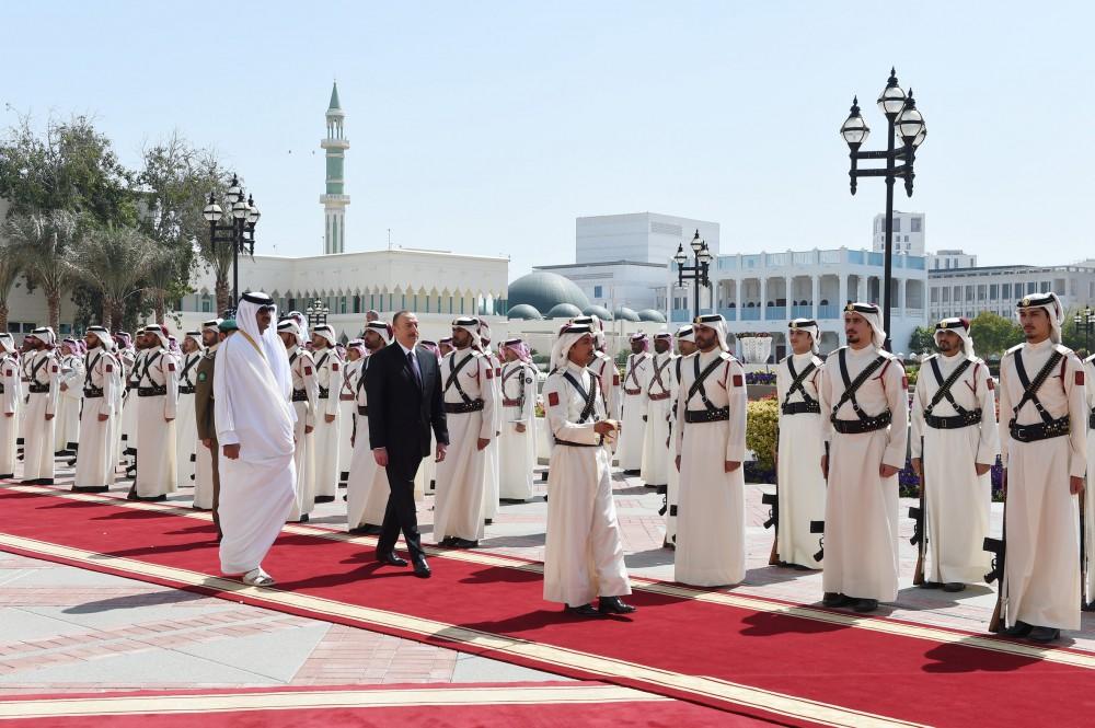 Prezident İlham Əliyevin Qətərdə rəsmi qarşılanma mərasimi olub (FOTO) (YENİLƏNİB)