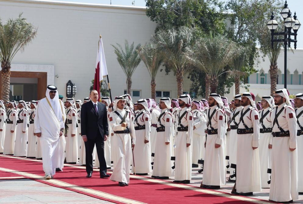 Prezident İlham Əliyevin Qətərdə rəsmi qarşılanma mərasimi olub (FOTO) (YENİLƏNİB)