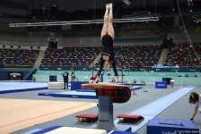Bakıda idman gimnastikası üzrə Dünya kubokunun iştirakçılarının yoxlama məşqi keçirilib (FOTO)