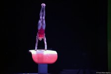 Bakıda idman gimnastikası üzrə Dünya Kuboku iştirakçılarının podium məşqləri başlayıb (FOTO)