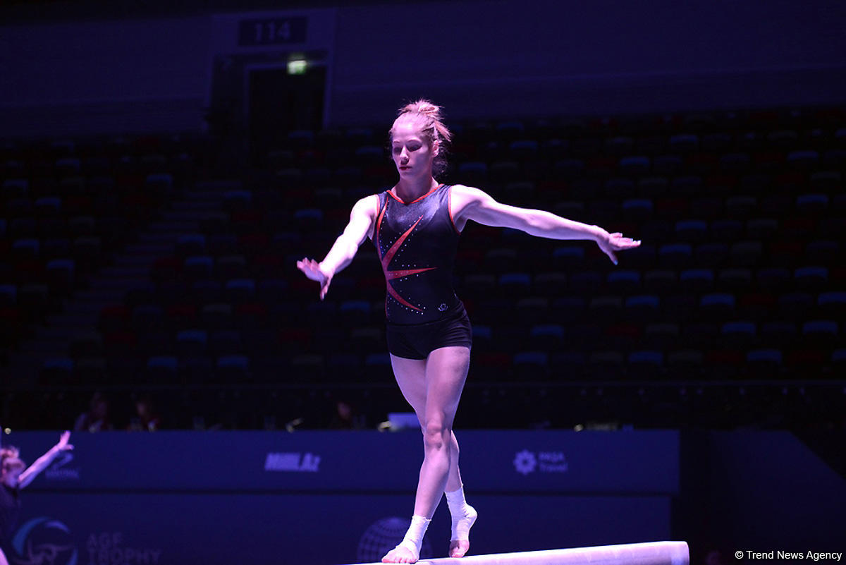 Bakıda idman gimnastikası üzrə Dünya Kuboku iştirakçılarının podium məşqləri başlayıb (FOTO)