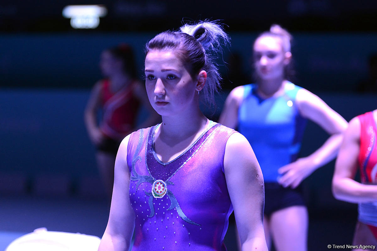 Bakıda idman gimnastikası üzrə Dünya Kuboku iştirakçılarının podium məşqləri başlayıb (FOTO)