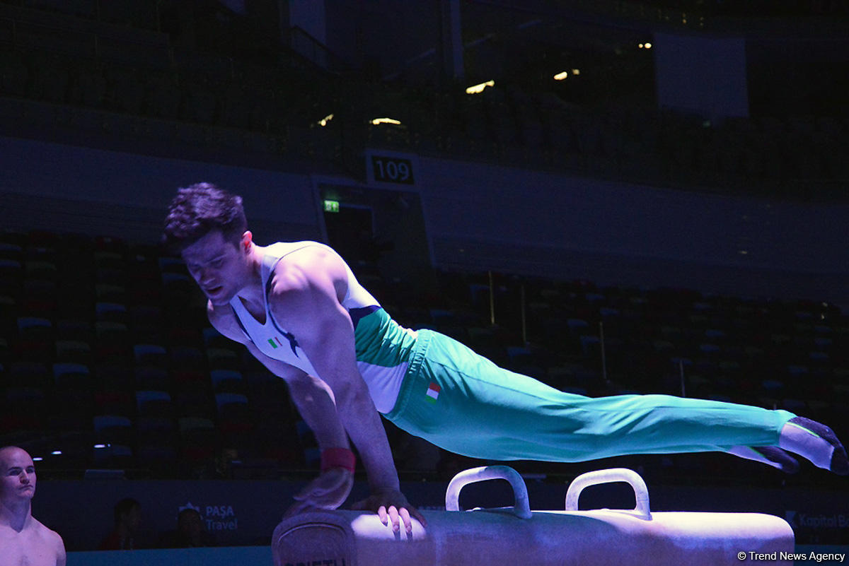 Bakıda idman gimnastikası üzrə Dünya Kuboku iştirakçılarının podium məşqləri başlayıb (FOTO)