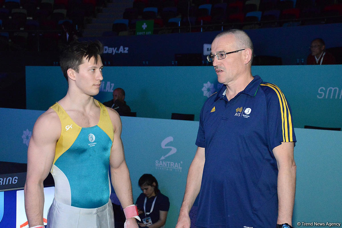 Bakıda idman gimnastikası üzrə Dünya Kuboku iştirakçılarının podium məşqləri başlayıb (FOTO)