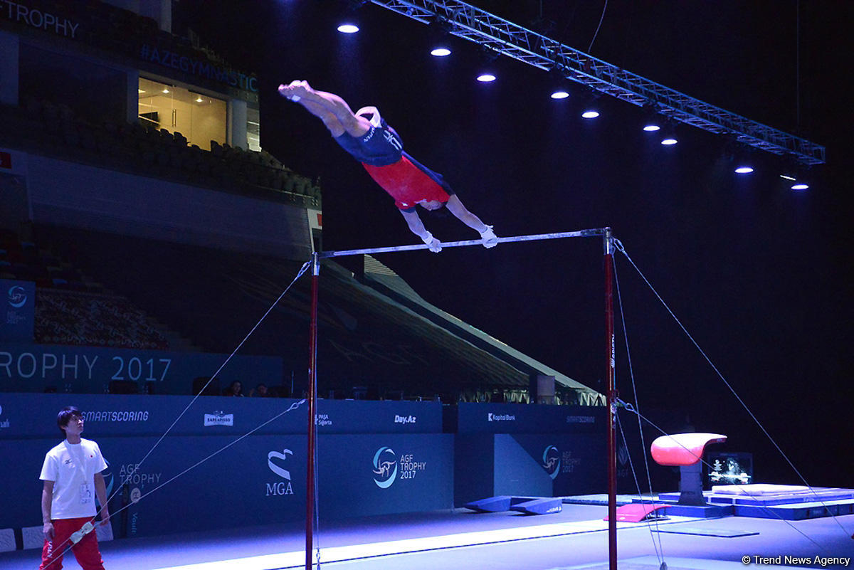 Bakıda idman gimnastikası üzrə Dünya Kuboku iştirakçılarının podium məşqləri başlayıb (FOTO)