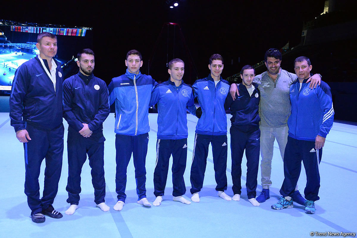 Bakıda idman gimnastikası üzrə Dünya Kuboku iştirakçılarının podium məşqləri başlayıb (FOTO)