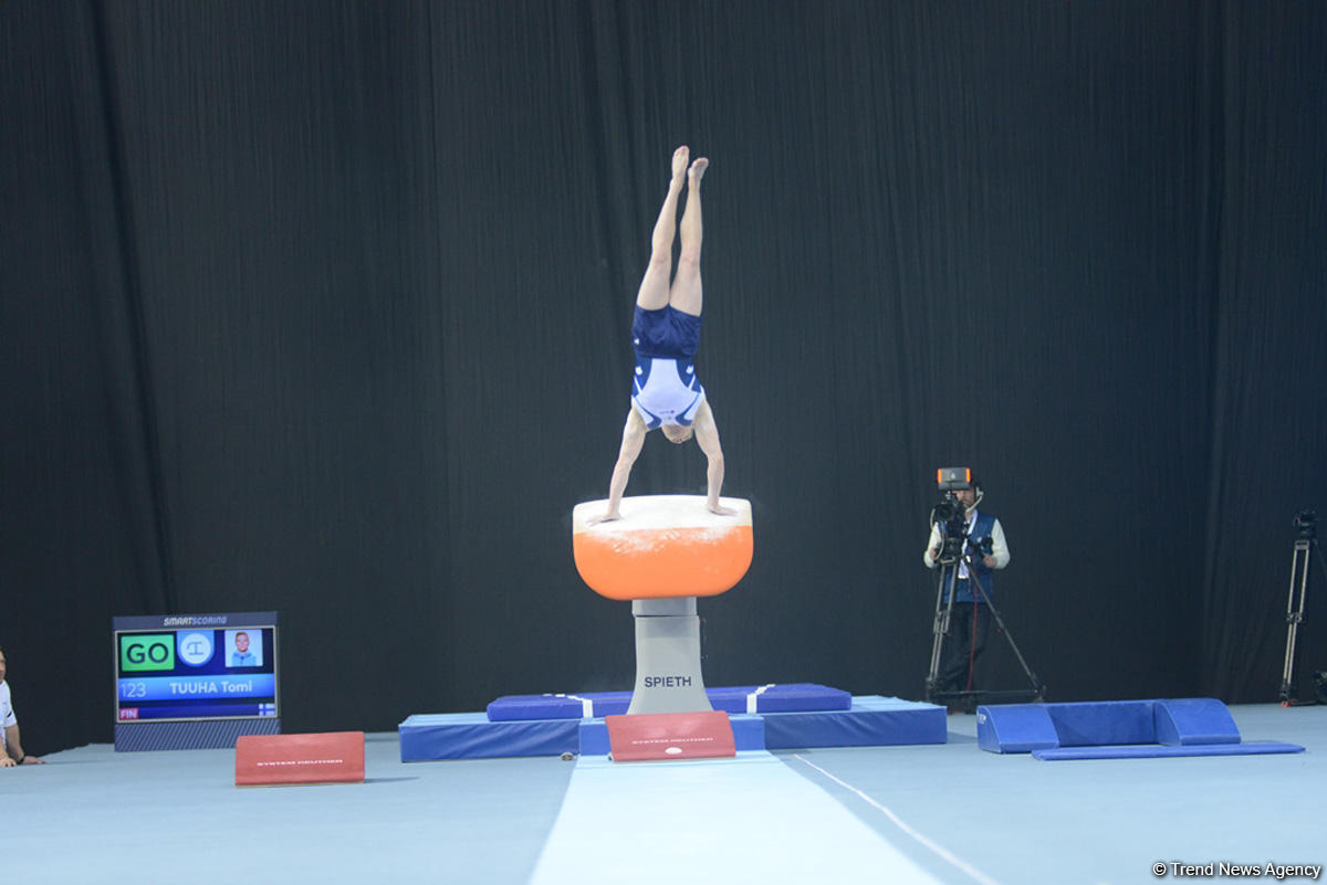 Bakıda idman gimnastikası üzrə Dünya Kubokunda final yarışlarının ikinci günü başladı (FOTO)