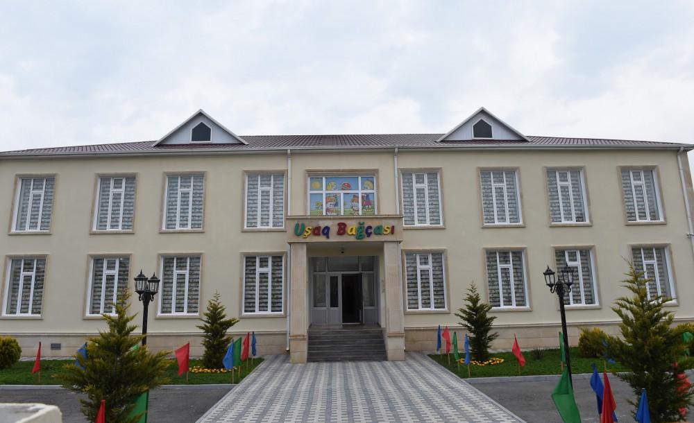 Heydər Əliyev Fondu tərəfindən Saatlıda inşa edilmiş körpələr evi-uşaq bağçasının açılışı olub (FOTO) (YENİLƏNİB)