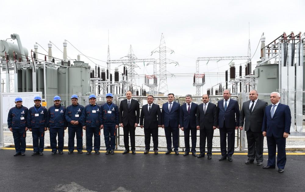 Prezident İlham Əliyev Saatlıda "Sarıcalar" yarımstansiyasının açılışında iştirak edib (FOTO) (YENİLƏNİB)