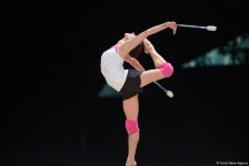 Bakıda bədii gimnastika üzrə Dünya Kuboku iştirakçılarının podium məşqləri başlayıb (FOTO)