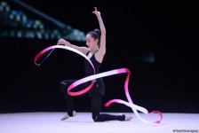 Bakıda bədii gimnastika üzrə Dünya Kuboku iştirakçılarının podium məşqləri başlayıb (FOTO)