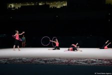 Bakıda bədii gimnastika üzrə Dünya Kuboku iştirakçılarının podium məşqləri başlayıb (FOTO)