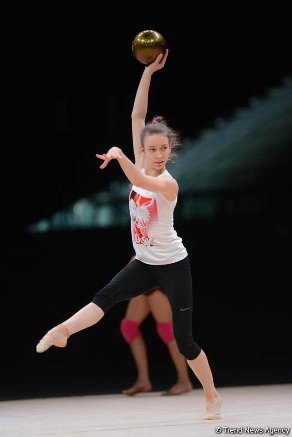 Bakıda bədii gimnastika üzrə Dünya Kuboku iştirakçılarının podium məşqləri başlayıb (FOTO)