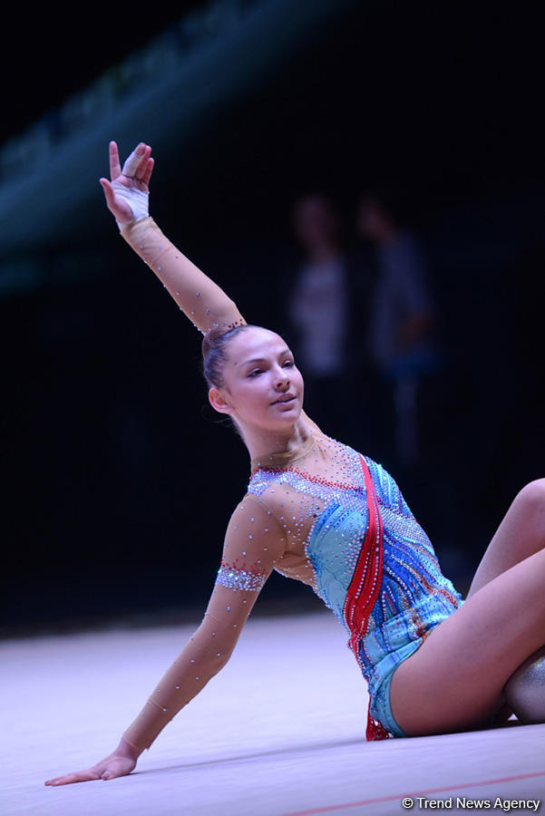 Bakıda bədii gimnastika üzrə Dünya Kuboku iştirakçılarının podium məşqləri başlayıb (FOTO)