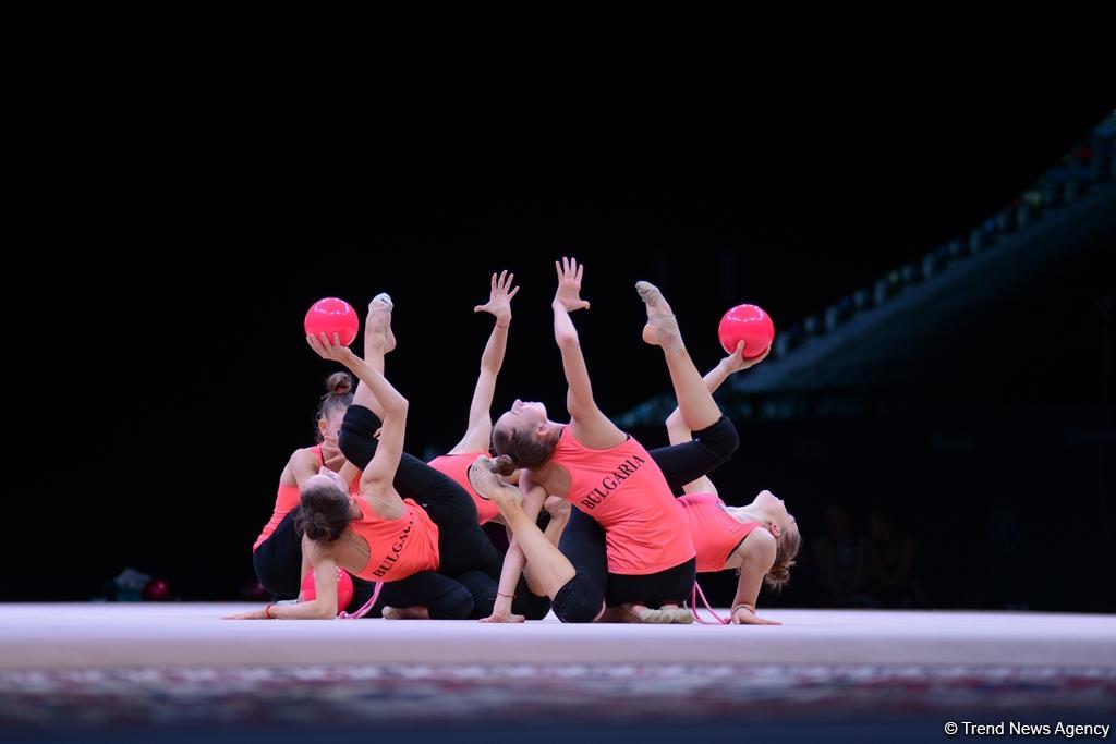 Bakıda bədii gimnastika üzrə Dünya Kuboku iştirakçılarının podium məşqləri başlayıb (FOTO)