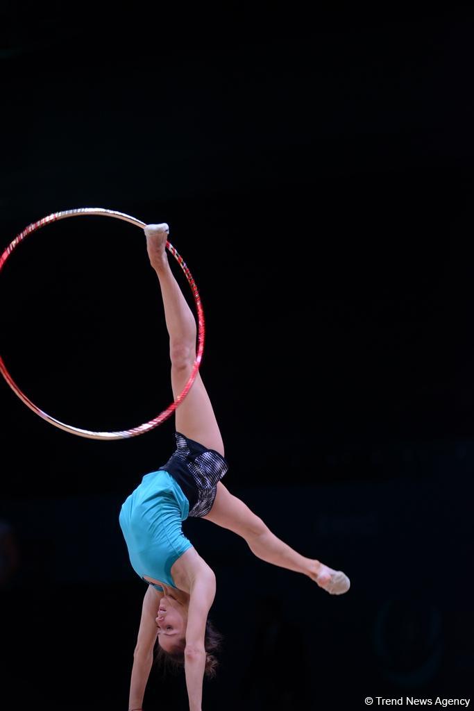 Bakıda bədii gimnastika üzrə Dünya Kuboku iştirakçılarının podium məşqləri başlayıb (FOTO)