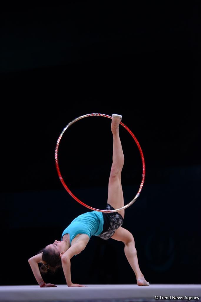 Bakıda bədii gimnastika üzrə Dünya Kuboku iştirakçılarının podium məşqləri başlayıb (FOTO)
