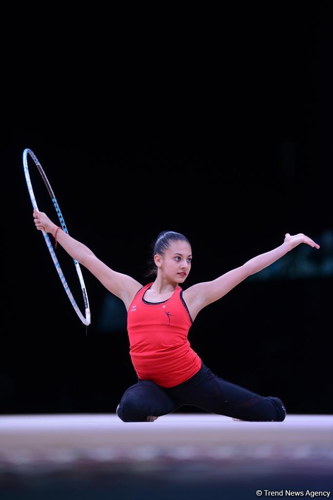 Bakıda bədii gimnastika üzrə Dünya Kuboku iştirakçılarının podium məşqləri başlayıb (FOTO)