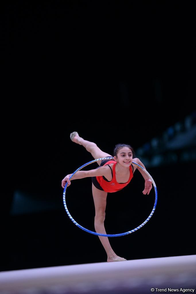Bakıda bədii gimnastika üzrə Dünya Kuboku iştirakçılarının podium məşqləri başlayıb (FOTO)
