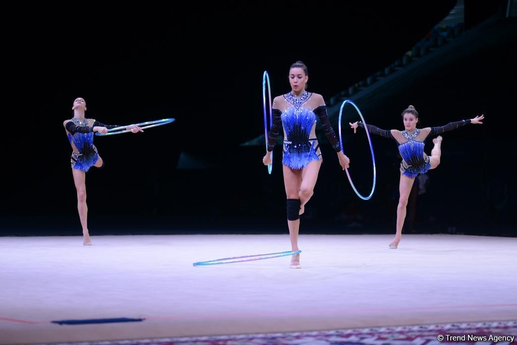 Bakıda bədii gimnastika üzrə Dünya Kuboku iştirakçılarının podium məşqləri başlayıb (FOTO)