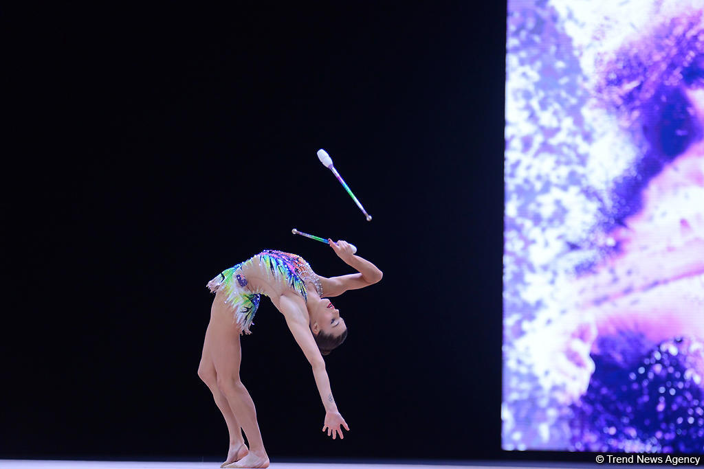 Bədii gimnastika üzrə Dünya Kuboku yarışlarında (FOTO)