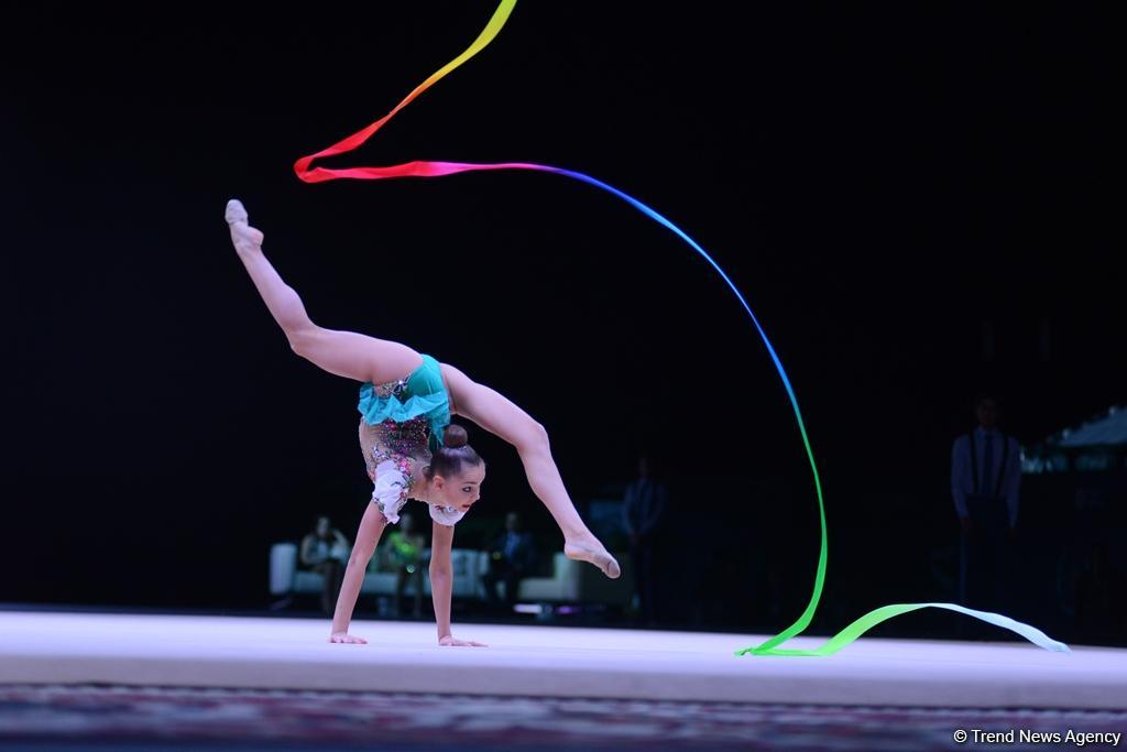 Bədii gimnastika üzrə Dünya Kuboku yarışlarında (FOTO)