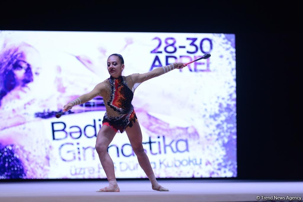 Bədii gimnastika üzrə Dünya Kuboku yarışlarında (FOTO)