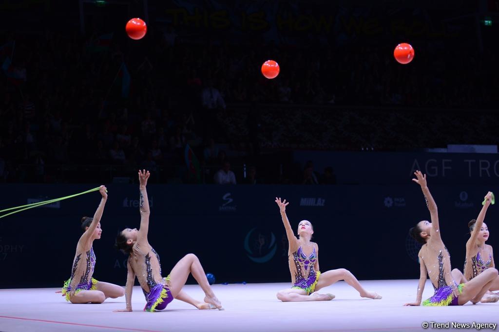 Bədii gimnastika üzrə Dünya Kuboku yarışlarında (FOTO)