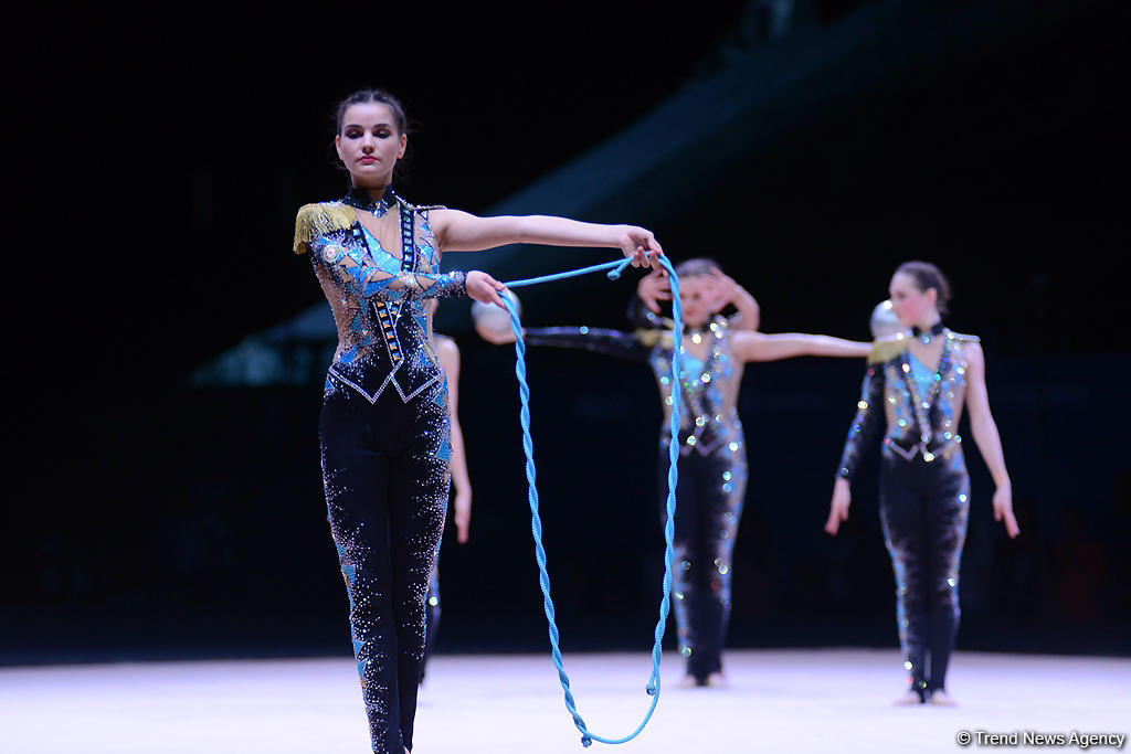 Bədii gimnastika üzrə Dünya Kuboku yarışlarında (FOTO)