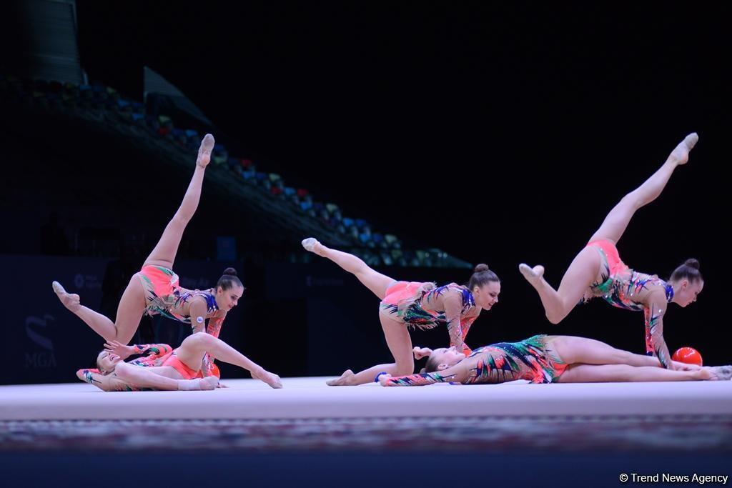 Bədii gimnastika üzrə Dünya Kuboku yarışlarında (FOTO)