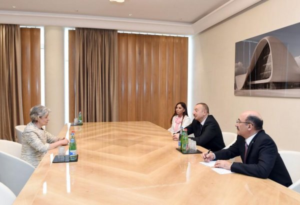 Prezident İlham Əliyev və xanımı UNESCO-nun baş direktoru İrina Bokova ilə görüşüblər (YENİLƏNİB)