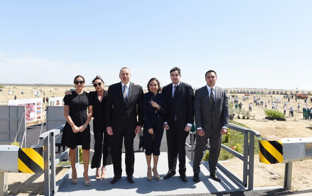 Prezident İlham Əliyev və xanımı ulu öndər Heydər Əliyevin doğum gününə həsr olunan ağacəkmə aksiyasında iştirak ediblər (YENİLƏNİB) (FOTO)