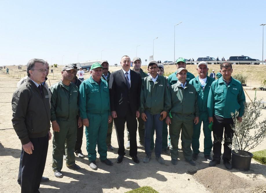 Prezident İlham Əliyev və xanımı ulu öndər Heydər Əliyevin doğum gününə həsr olunan ağacəkmə aksiyasında iştirak ediblər (YENİLƏNİB) (FOTO)