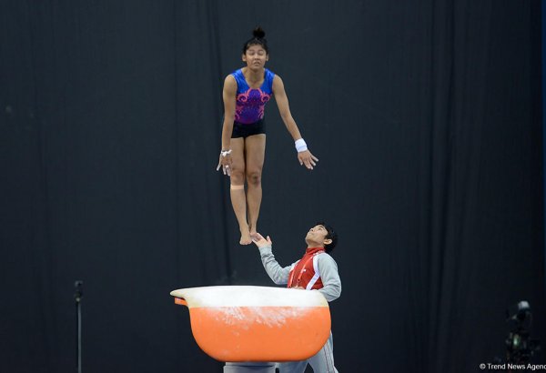 Bakı-2017: Milli Gimnastika Arenasında idman gimnastlarının podium məşqləri başlayıb (FOTO)