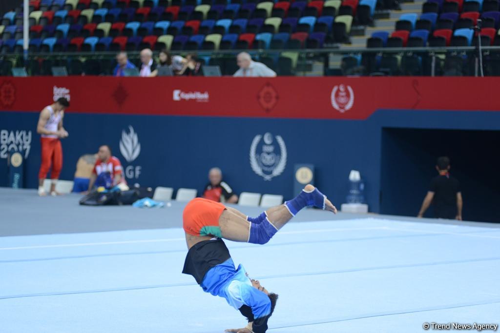 Bakı-2017: İdman gimnastlarının podium məşqləri (FOTOREPORTAJ)