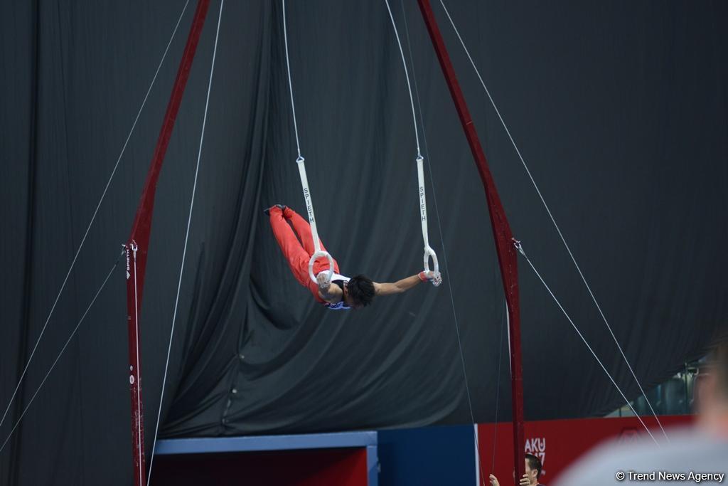 Bakı-2017: İdman gimnastlarının podium məşqləri (FOTOREPORTAJ)