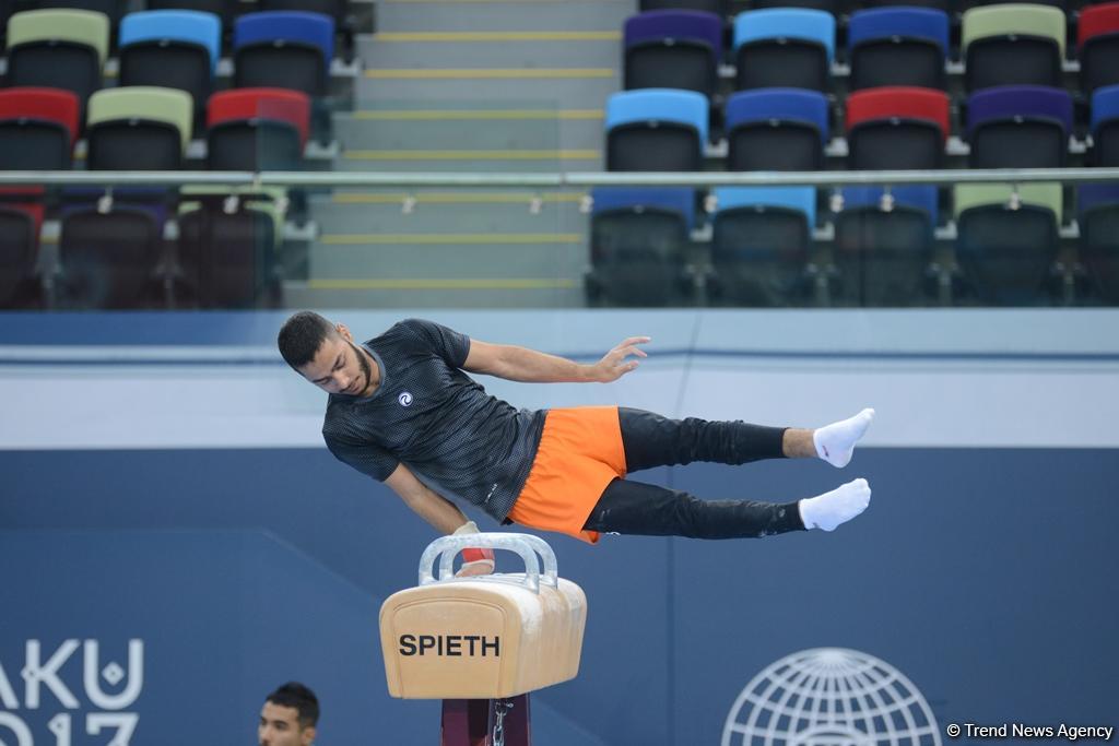Bakı-2017: İdman gimnastlarının podium məşqləri (FOTOREPORTAJ)