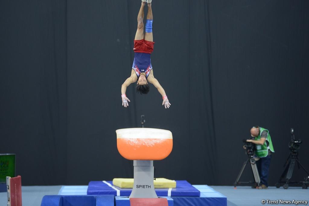 Bakı-2017: İdman gimnastlarının podium məşqləri (FOTOREPORTAJ)