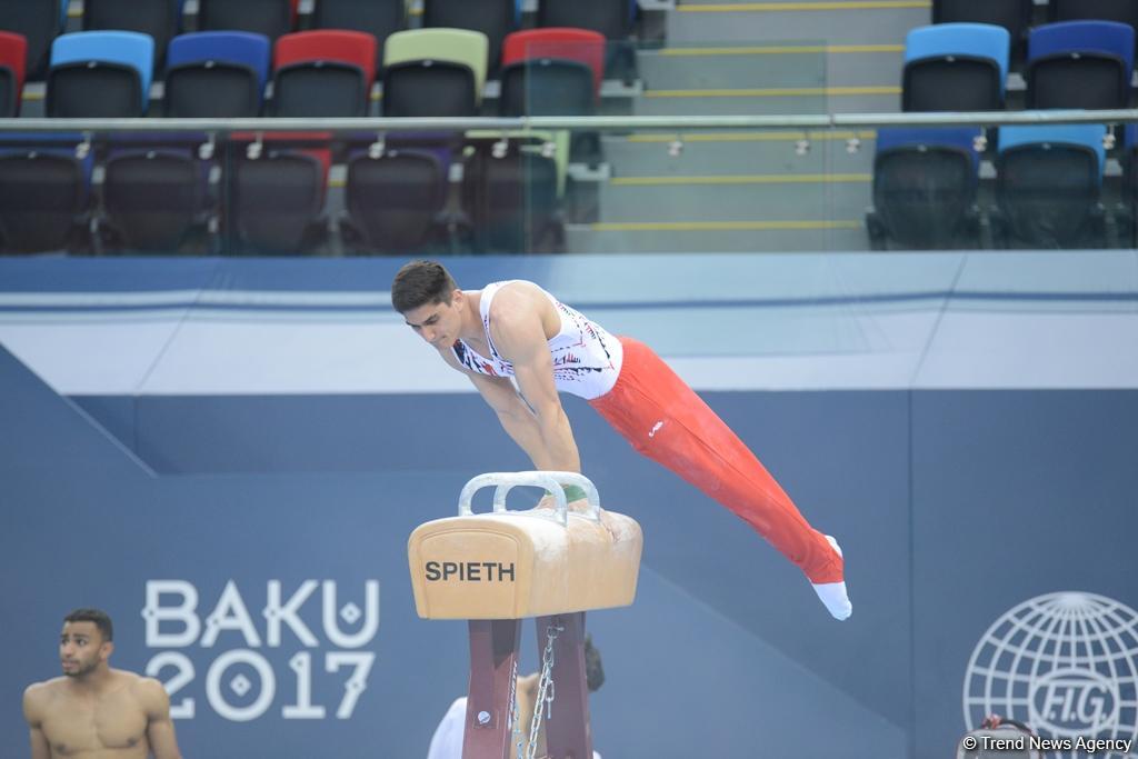 Bakı-2017: İdman gimnastlarının podium məşqləri (FOTOREPORTAJ)